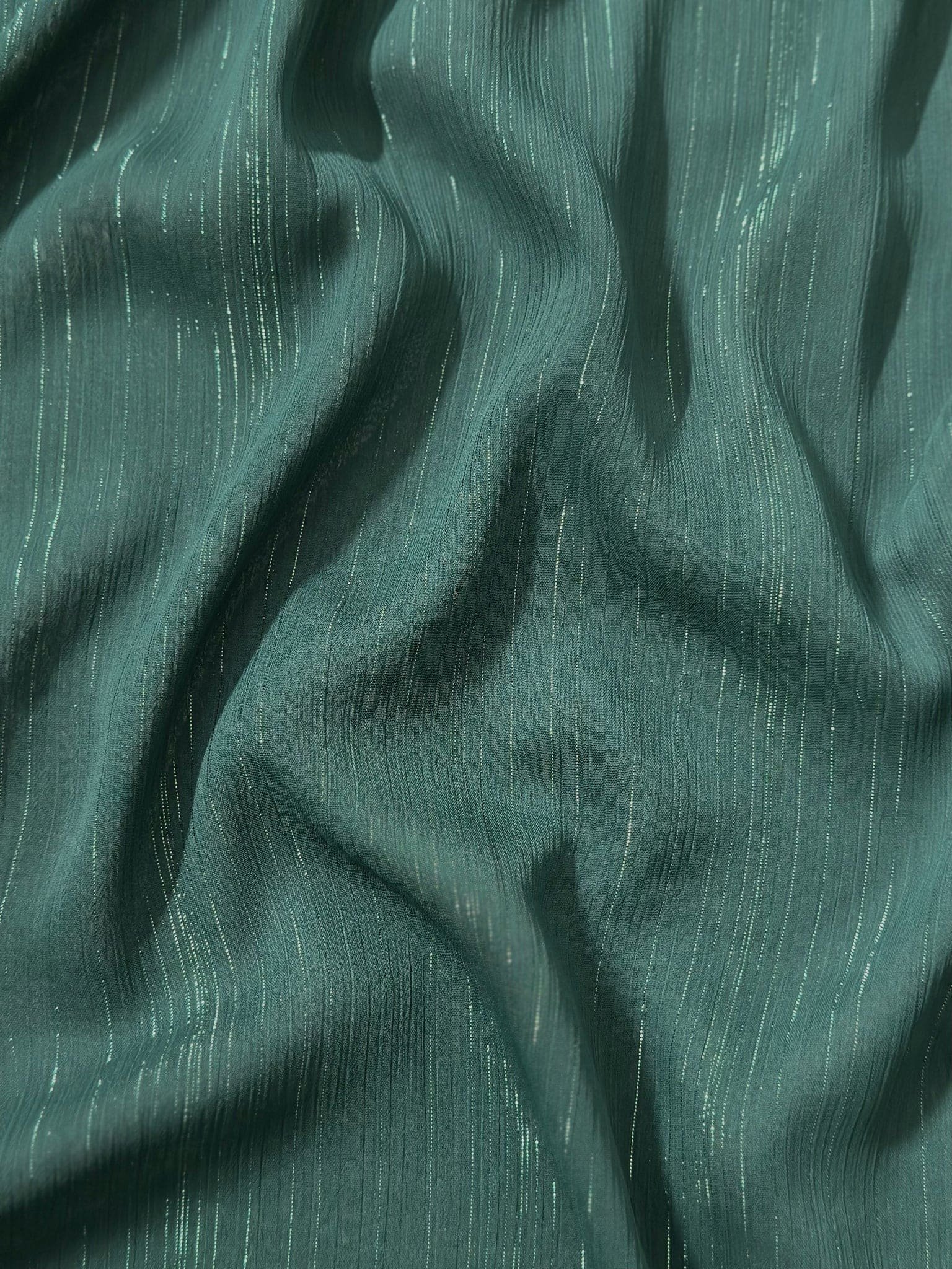 Metallic Shimmer Georgette - Peacock Green - Image 2