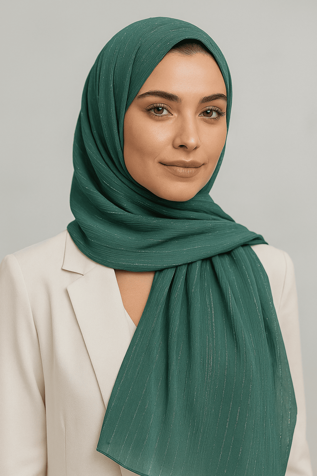 Metallic Shimmer Georgette - Peacock Green