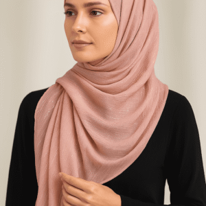 Metallic Shimmer Georgette - Hot Peach