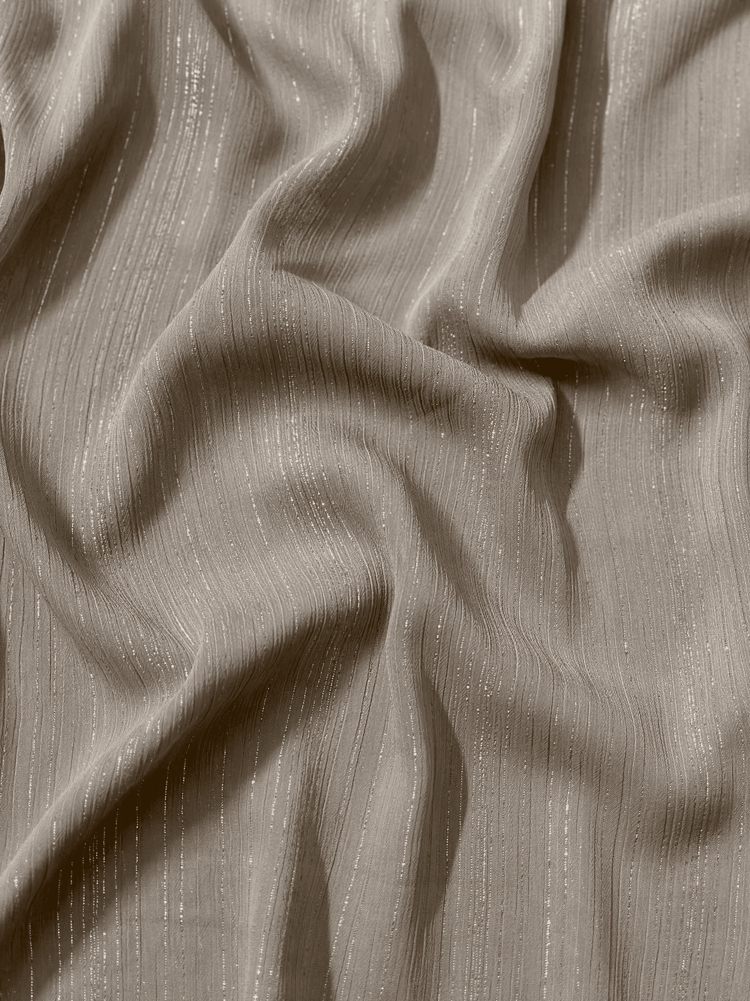 Metallic Shimmer Georgette - Beige Brown - Image 2