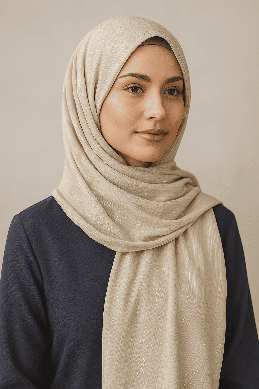 Metallic Shimmer Georgette - Off White