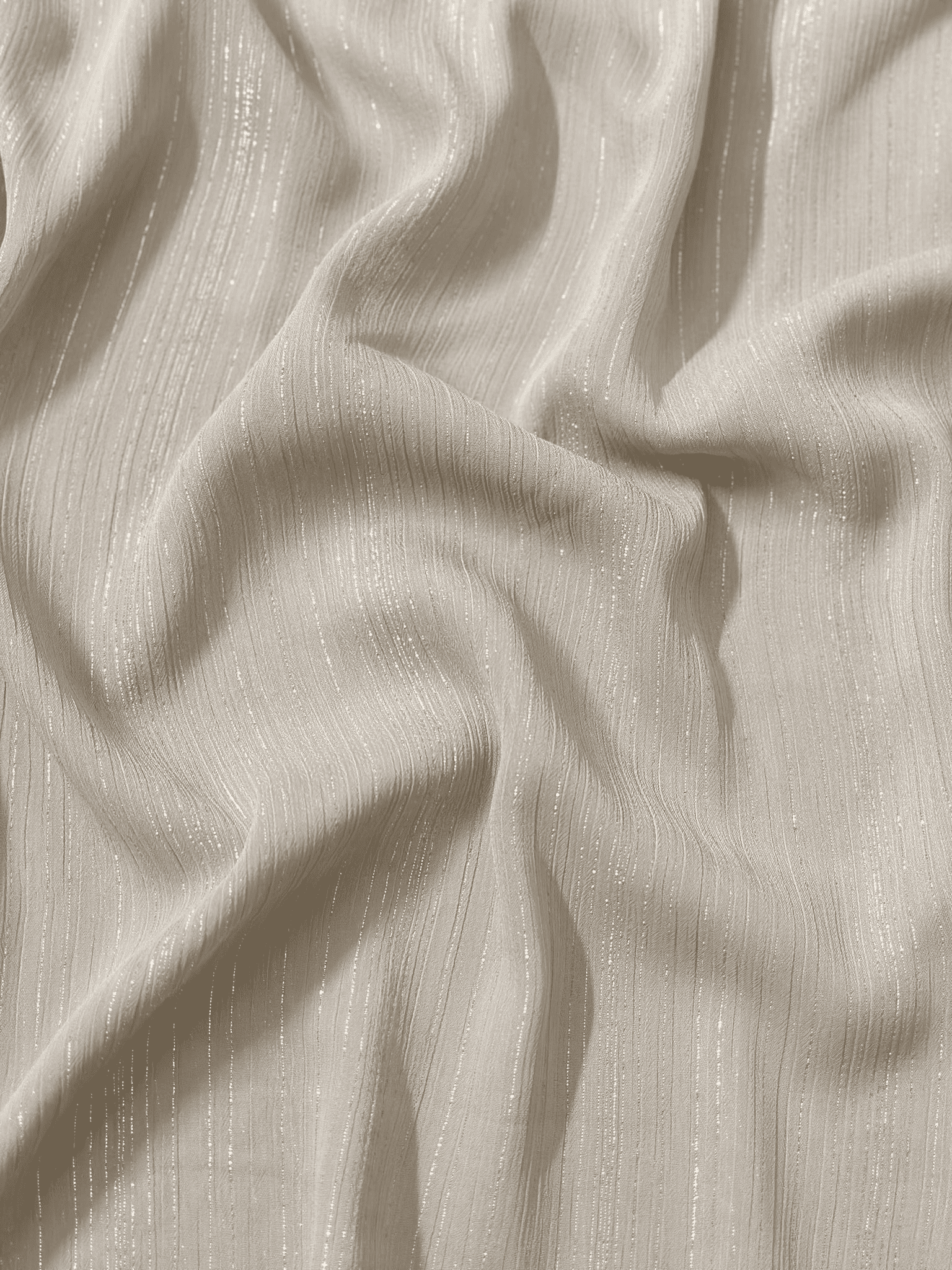 Metallic Shimmer Georgette - Off White - Image 2