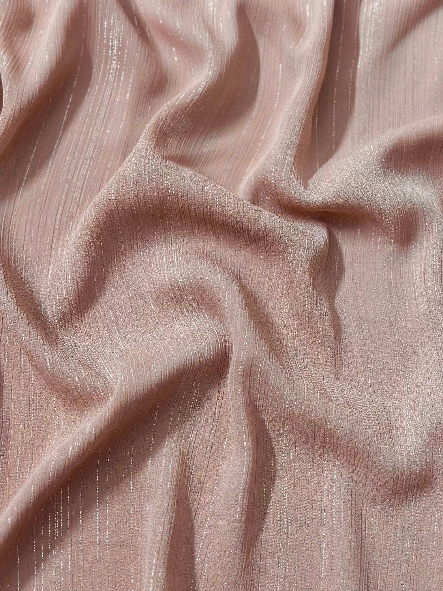 Metallic Shimmer Georgette - Blush Pink - Image 2